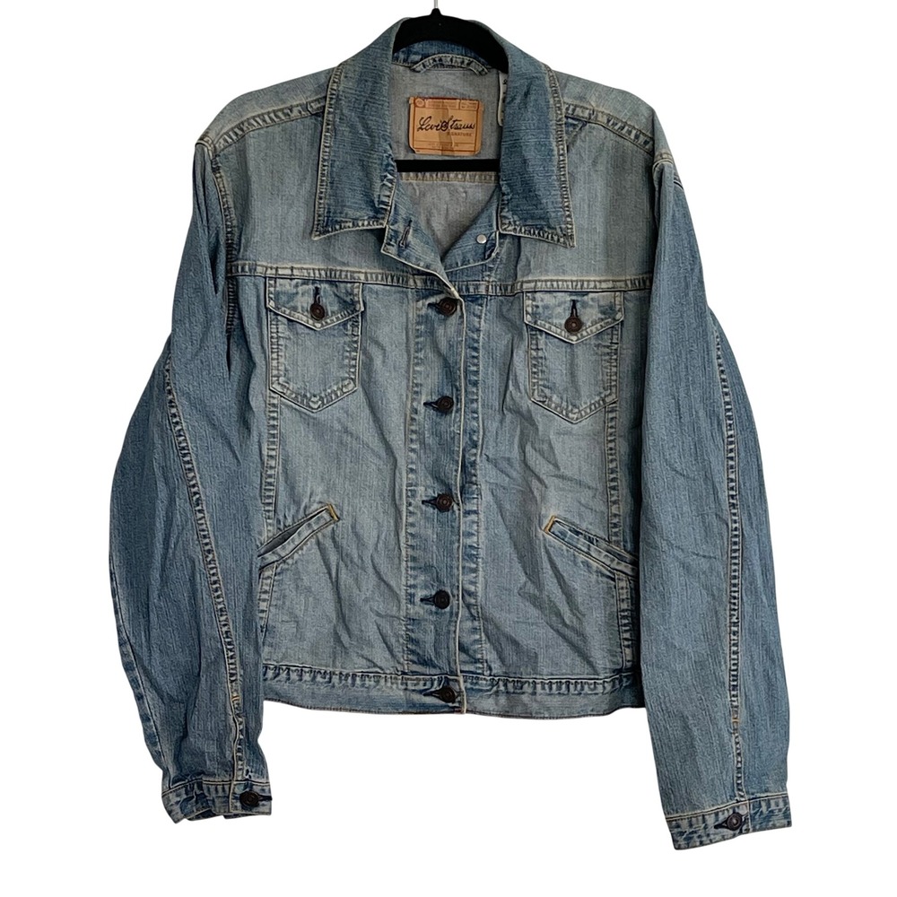 Levi Strauss Signature Denim Trucker Jacket Light Wash Blue Misses XL 16/18